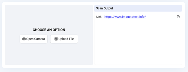 Steps to scan a QR code using webcam